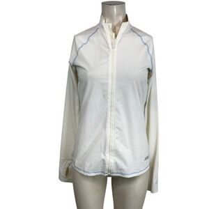 SOLUMBRA- WOMEN'S XXS - WHITE FULL ZIP NYLON BLEND LIGHTWEIGHT SPF JACKET